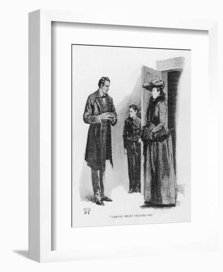 Case of Identity Holmes Receives a Visit from Mary Sutherland-Sidney Paget-Framed Art Print