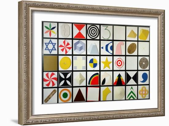 Casellario 40 Elementi, 1974-Lucio Del Pezzo-Framed Giclee Print