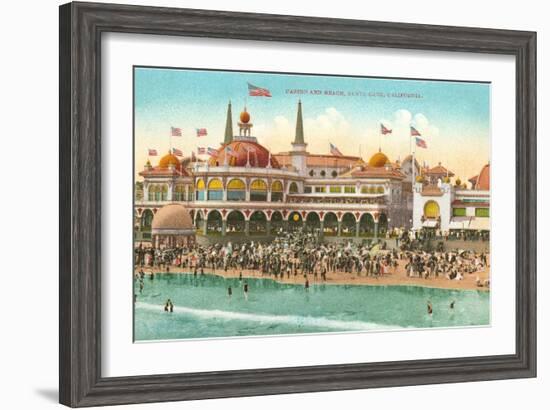 Casino and Beach, Santa Cruz, California-null-Framed Art Print