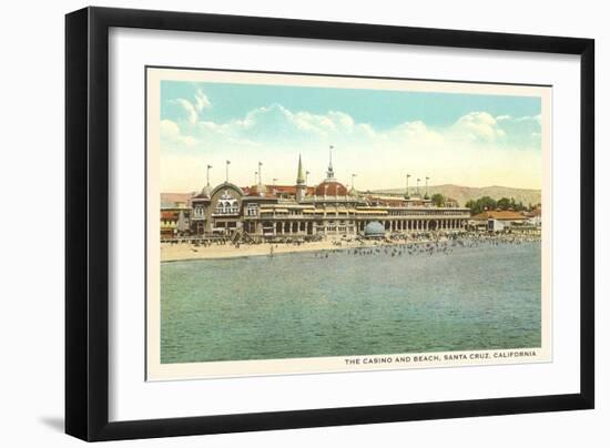 Casino and Beach, Santa Cruz-null-Framed Art Print