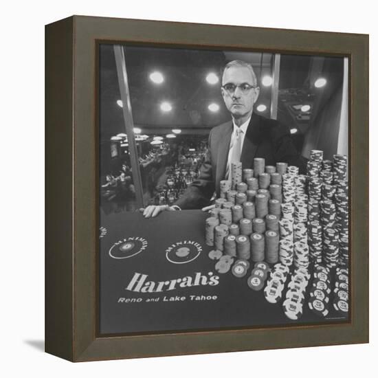 Casino and Night Club Owner William Harrah at Table-Nat Farbman-Framed Premier Image Canvas