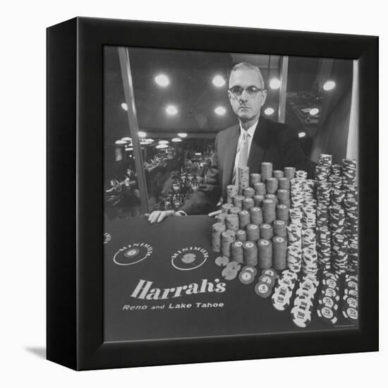 Casino and Night Club Owner William Harrah at Table-Nat Farbman-Framed Premier Image Canvas