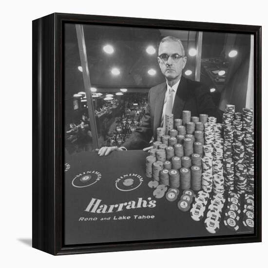 Casino and Night Club Owner William Harrah at Table-Nat Farbman-Framed Premier Image Canvas