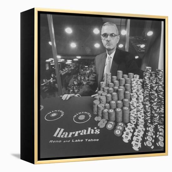 Casino and Night Club Owner William Harrah at Table-Nat Farbman-Framed Premier Image Canvas