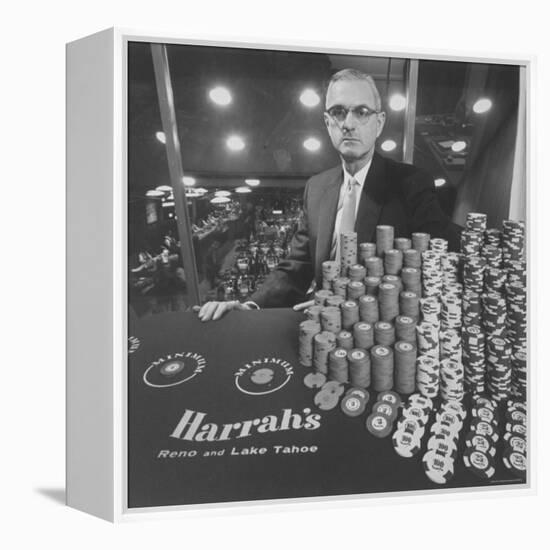 Casino and Night Club Owner William Harrah at Table-Nat Farbman-Framed Premier Image Canvas