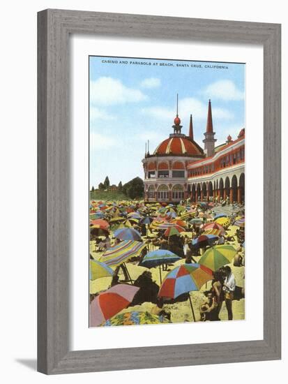 Casino and Parasols, Santa Cruz, California-null-Framed Art Print