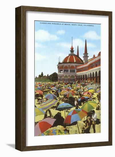 Casino and Parasols, Santa Cruz, California-null-Framed Art Print