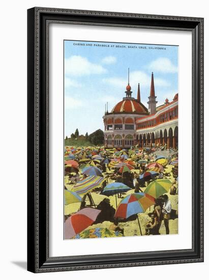 Casino and Parasols, Santa Cruz, California-null-Framed Art Print