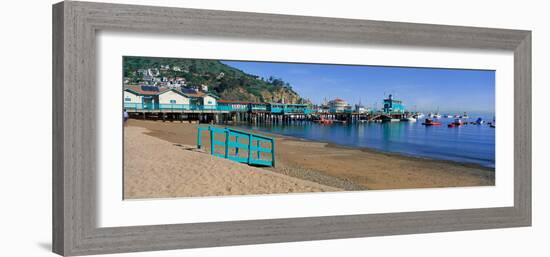 Casino Building and Avalon Harbor, Avalon, Catalina Island, California-null-Framed Premium Photographic Print