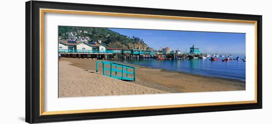 Casino Building and Avalon Harbor, Avalon, Catalina Island, California-null-Framed Premium Photographic Print