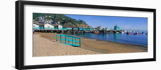 Casino Building and Avalon Harbor, Avalon, Catalina Island, California-null-Framed Photographic Print