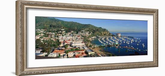 Casino Building and Avalon Harbor, Avalon, Catalina Island, California-null-Framed Photographic Print