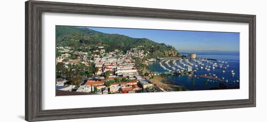 Casino Building and Avalon Harbor, Avalon, Catalina Island, California-null-Framed Photographic Print