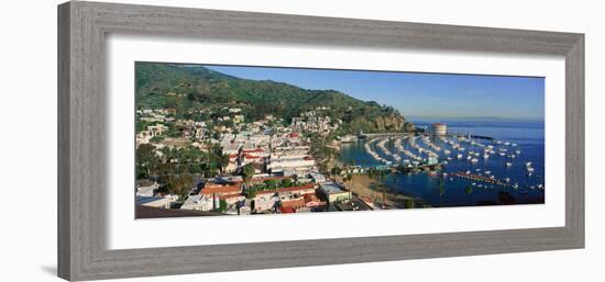 Casino Building and Avalon Harbor, Avalon, Catalina Island, California-null-Framed Photographic Print