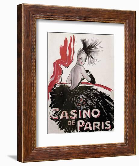 Casino de Paris Red and Black-null-Framed Giclee Print