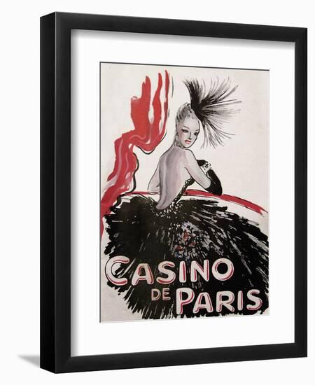 Casino de Paris Red and Black-null-Framed Giclee Print