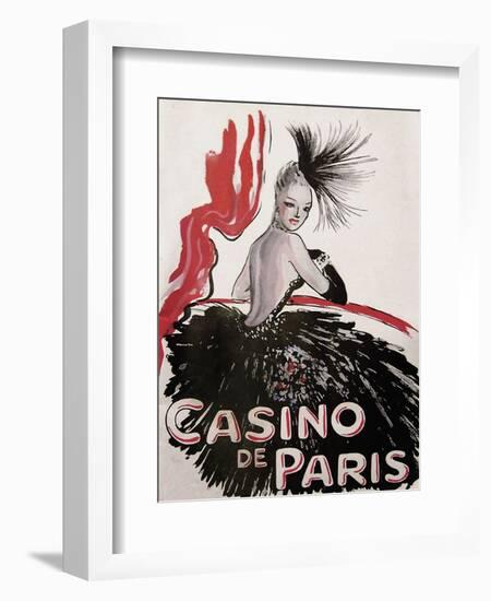 Casino de Paris Red and Black-null-Framed Giclee Print