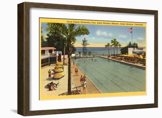 Casino Swimming Pool, Santa Barbara, California-null-Framed Art Print