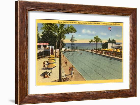 Casino Swimming Pool, Santa Barbara, California-null-Framed Art Print