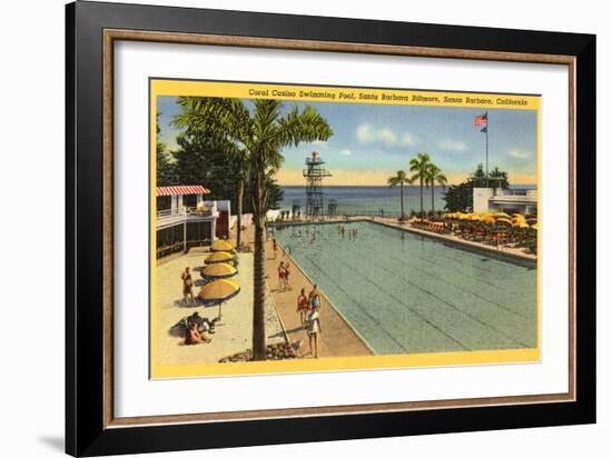 Casino Swimming Pool, Santa Barbara, California-null-Framed Art Print