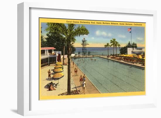 Casino Swimming Pool, Santa Barbara, California-null-Framed Art Print