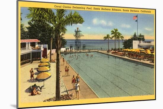 Casino Swimming Pool, Santa Barbara, California-null-Mounted Art Print