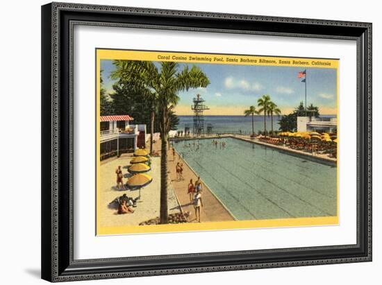 Casino Swimming Pool, Santa Barbara, California-null-Framed Art Print