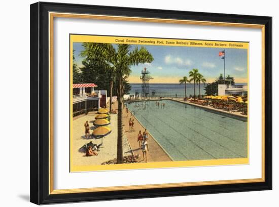 Casino Swimming Pool, Santa Barbara, California-null-Framed Art Print