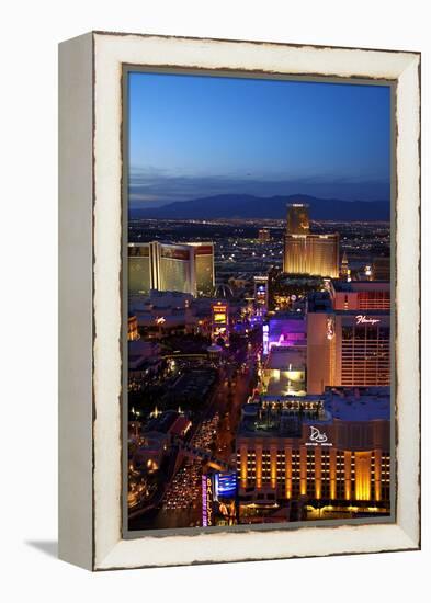 Casinos and Hotels Along the Strip, Las Vegas, Nevada-David Wall-Framed Premier Image Canvas