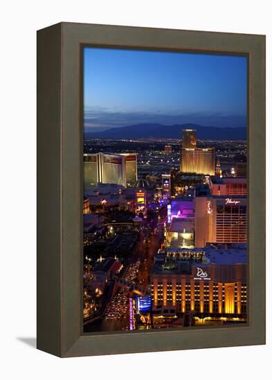 Casinos and Hotels Along the Strip, Las Vegas, Nevada-David Wall-Framed Premier Image Canvas