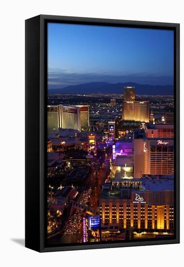 Casinos and Hotels Along the Strip, Las Vegas, Nevada-David Wall-Framed Premier Image Canvas