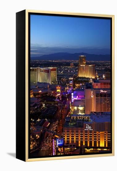 Casinos and Hotels Along the Strip, Las Vegas, Nevada-David Wall-Framed Premier Image Canvas