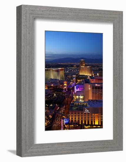 Casinos and Hotels Along the Strip, Las Vegas, Nevada-David Wall-Framed Photographic Print