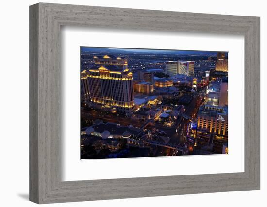 Casinos and Hotels Line the Vegas Strip, Las Vegas, Nevada-David Wall-Framed Photographic Print