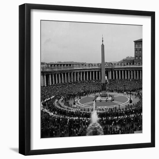 Casket of Pope John XXIII Passing Through Saint Peter's Square-null-Framed Photographic Print