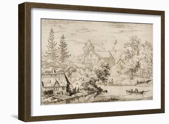 Casks and Planks at the Bank of a River-Allart van Everdingen-Framed Giclee Print