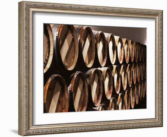 Casks in Cellar, Chateau Lynch Bages, Pauillac, Medoc, Cote d'Or, Burgundy, France-Michael Busselle-Framed Photographic Print