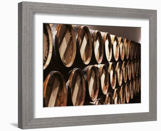 Casks in Cellar, Chateau Lynch Bages, Pauillac, Medoc, Cote d'Or, Burgundy, France-Michael Busselle-Framed Photographic Print