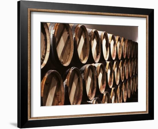 Casks in Cellar, Chateau Lynch Bages, Pauillac, Medoc, Cote d'Or, Burgundy, France-Michael Busselle-Framed Photographic Print