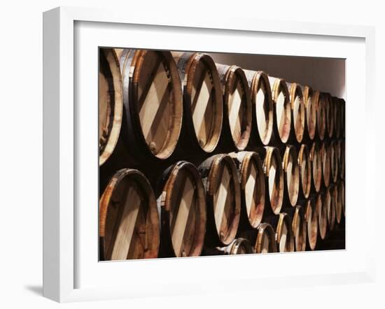 Casks in Cellar, Chateau Lynch Bages, Pauillac, Medoc, Cote d'Or, Burgundy, France-Michael Busselle-Framed Photographic Print