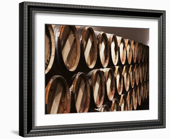 Casks in Cellar, Chateau Lynch Bages, Pauillac, Medoc, Cote d'Or, Burgundy, France-Michael Busselle-Framed Photographic Print