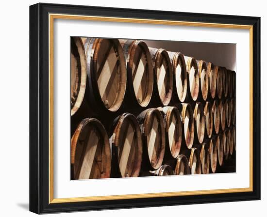 Casks in Cellar, Chateau Lynch Bages, Pauillac, Medoc, Cote d'Or, Burgundy, France-Michael Busselle-Framed Photographic Print