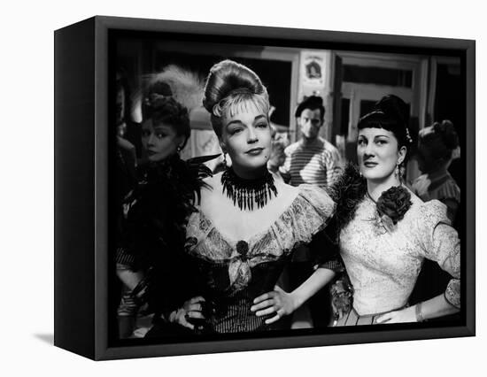 Casque d'Or Golden helmet by JacquesBecker with Simone Signoret, Dominique Davray, 1952 (b/w photo)-null-Framed Stretched Canvas