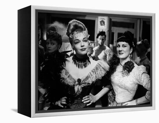 Casque d'Or Golden helmet by JacquesBecker with Simone Signoret, Dominique Davray, 1952 (b/w photo)-null-Framed Stretched Canvas