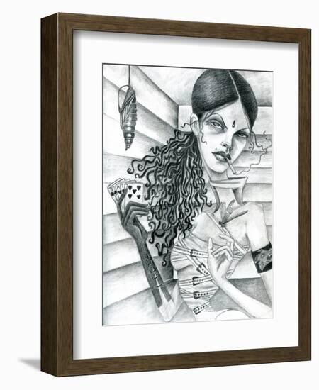 Cassandra (Drawing)-Jami Goddess-Framed Art Print