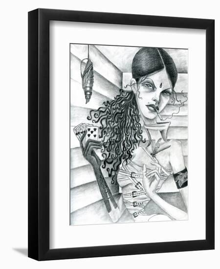 Cassandra (Drawing)-Jami Goddess-Framed Art Print