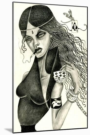 Cassandra II (Drawing)-Jami Goddess-Mounted Art Print