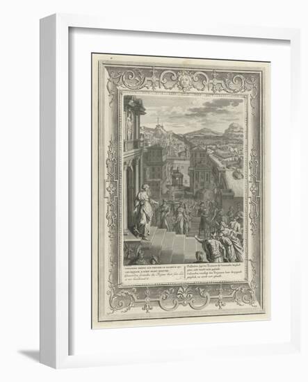 Cassandra Predicts the Downfall of Troy, 1731-Bernard Picart-Framed Giclee Print