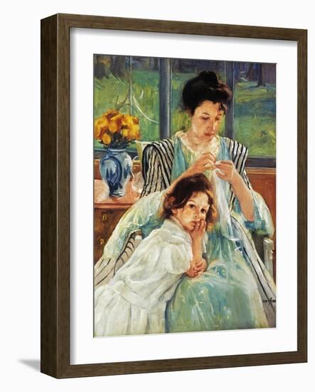 Cassatt: Mother Sewing-Mary Cassatt-Framed Giclee Print