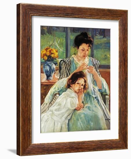 Cassatt: Mother Sewing-Mary Cassatt-Framed Giclee Print